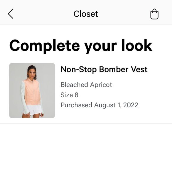 Lululemon Non-Stop Bomber Vest*Reversible in Bleached Apricot (Size 8) - Picture 8 of 12